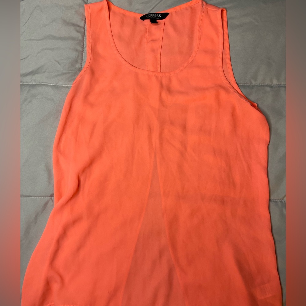 Express Split Back Tank Top orange size small